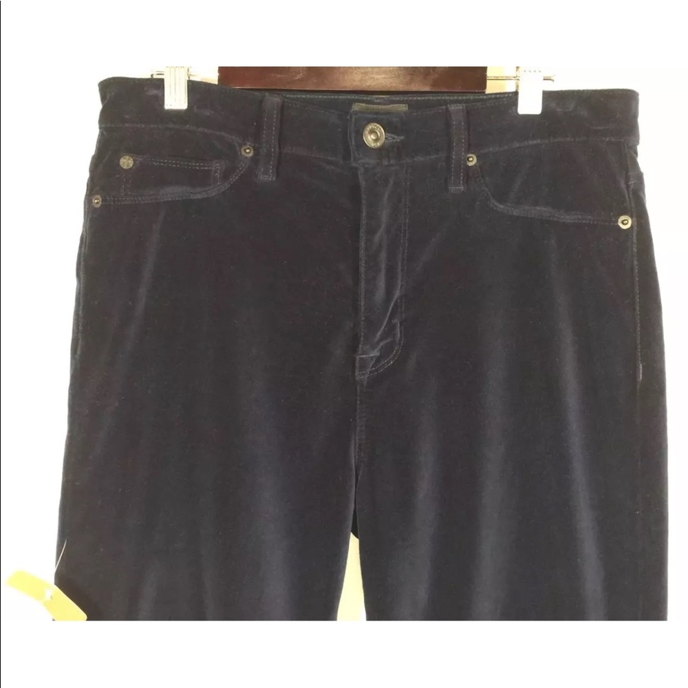 New Hudson Brix Velvet Jeans Navy Ankle Cropped Boot Cut Pant High Rise - Picture 3 of 6